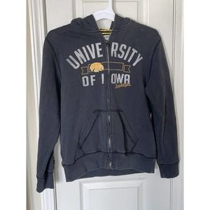 Iowa Hawkeyes Full Zip Hoodie Dark Gray Women's (Large) Hooded 100% Cotton Warm